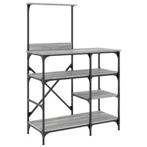 vidaXL B&auml;ckerregal Grau Sonoma 90x40x132 cm Holzwerkstoff und Metall