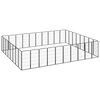 vidaXL 36-tlg. Hundelaufstall Schwarz 50x100cm Stahl Pulverbeschichtet