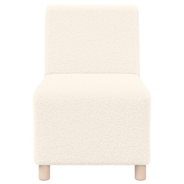 vidaXL Modulares Sofa ohne Armlehnen Creme 55 cm Gelockter Wollstoff