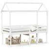 vidaXL Hochbett mit Dach Wei&szlig; 80x200 cm Massivholz Kiefer