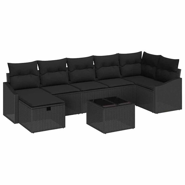 vidaXL Sofa Set mit Kissen 8 pcs Poly-Rattan