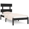 vidaXL Massivholzbett Schwarz 90x190 cm