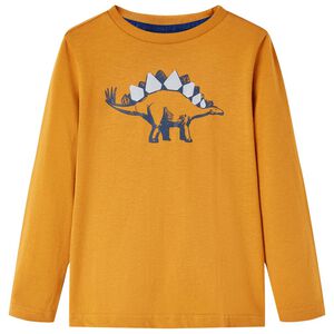 vidaXL Kinder-Langarmshirt Dunkles Ocker 92