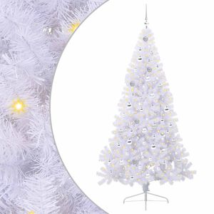 vidaXL K&uuml;nstlicher Weihnachtsbaum Wei&szlig; 210 cm PVC und Stahl