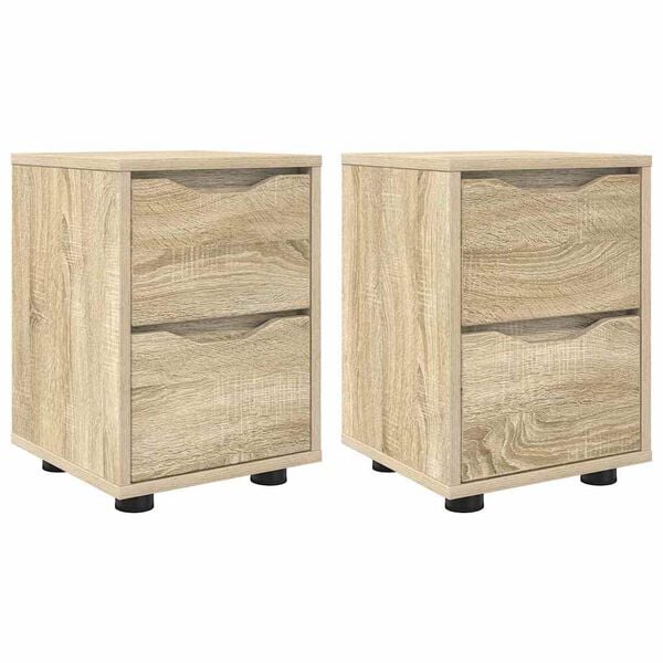 vidaXL Nachttische 2 pcs Sonoma-Eiche 30,5 x 30 x 43 cm Holzwerkstoff
