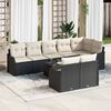 vidaXL Gartensofa-set Schwarz Poly-Rattan
