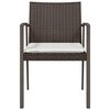 vidaXL Gartenst&uuml;hle mit Kissen 4 Stk. Braun 56,5x57x83 cm Poly Rattan