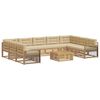 vidaXL Outdoor-Sofagarnitur 10 pcs Wei&szlig; und Beige Massivholz Akazie