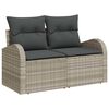 vidaXL Gartensofa-set mit Kissen 8 pcs Hellgrau Poly Rattan