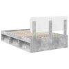 vidaXL Bettrahmen mit Kopfteil Beton 120 x 190 cm Massives Kiefernholz