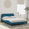 vidaXL Bett mit Matratze "Dover" Blau 140x190 cm Samt