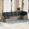 vidaXL Garten-Sofa-Set 7 pcs Grau 55 x 62 x 69 cm Poly Rattan