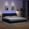 vidaXL Bettgestell mit LED ohne Matratze Blau 200x200 cm Stoff