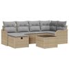 vidaXL Gartensofa-set 7 stk. 6-Sitzanzahl Beige und Hellgrau