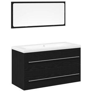 vidaXL Waschbeckenschrank mit Schubladen 3 pcs Schwarz Eichen-Optik