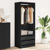 vidaXL Kleiderschrank Schwarz 80x50x200 cm Holzwerkstoff