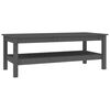 vidaXL Couchtisch Grau 110x50x40 cm Massivholz Kiefer