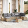 vidaXL Gartensofa-set mit Kissen 8 pcs Beige Poly-Rattan
