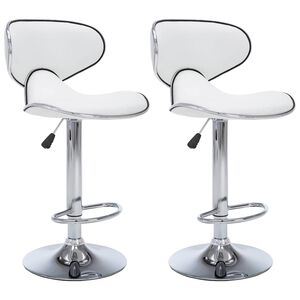 vidaXL Barhocker 2 Stk. Wei&szlig; Kunstleder