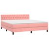 vidaXL Boxspringbett mit Matratze Rosa 180x200 cm Samt