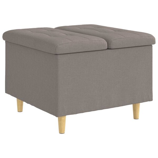 vidaXL Knopf Hocker mit Kissen Taupe 60 x 60 x 45 cm Stoff