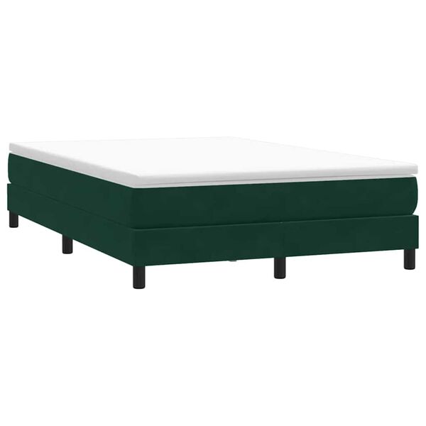 vidaXL Boxspringbett ohne Matratze Dunkelgr&uuml;n 160x210 cm Samt