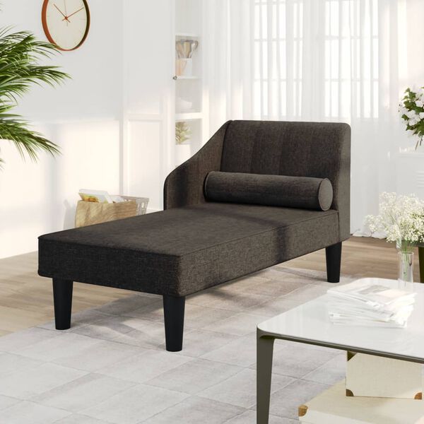 vidaXL Chaiselongue mit Nackenrolle Blau Stoff
