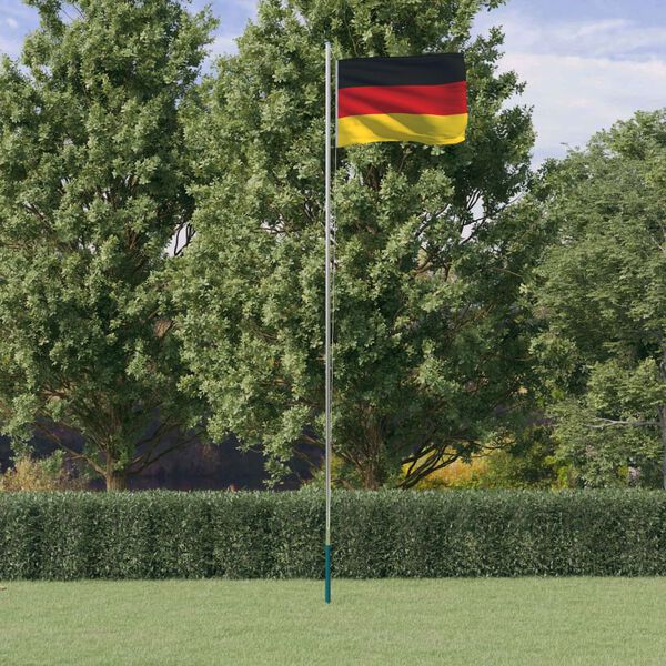 vidaXL Flagge Deutschlands mit Mast 6,08 m Aluminium
