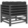 vidaXL Ecksofa mit Kissen Grau Massivholz Kiefer