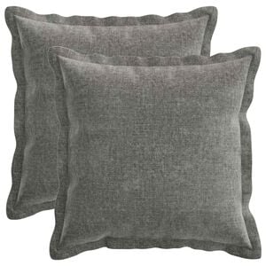 vidaXL Kissenbezug 2 pcs HOUTEN Dunkelgrau 45 x 45 cm Chenille-Stoff