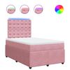 vidaXL Boxspringbett mit Matratze Rosa 120x200 cm Samt