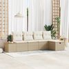 vidaXL Gartensofa-set mit Kissen mit Speicher 5 pcs Beige Poly-Rattan