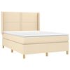 vidaXL Boxspringbett mit Matratze Creme 140x200 cm Stoff