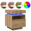vidaXL Nachttisch mit LED-Leuchten Artisan-Eiche 40x39x48,5 cm