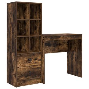 vidaXL Schreibtisch Ger&auml;ucherte Eiche 125,5 x 40 x 127 cm 2 stk.