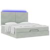 vidaXL Ottoman-Bett mit Matratzen & LEDs Hellgrau 180x200 cm Samt