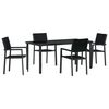vidaXL Garten Essgruppe 5 pcs Schwarz Pulverbeschichteter Stahl