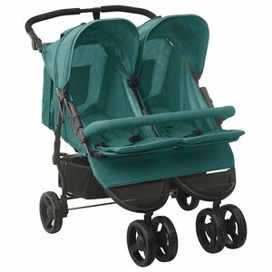 vidaXL Geschwisterwagen Gr&uuml;n Stahl