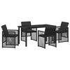 vidaXL Garten Essgruppe 5 stk. Schwarz Poly-Rattan