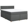 vidaXL Boxspringbett mit Matratze Dunkelgrau 140x200 cm Stoff