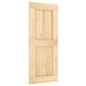 vidaXL Schiebet&uuml;r NARVIK Nat&uuml;rlich und Schwarz 85 x 210 cm (213,5 cm)