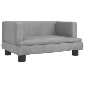 vidaXL Kindersofa Hellgrau 60x40x30 cm Samt