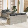 vidaXL Gartensofa-set mit Kissen 6 pcs Hellgrau Poly-Rattan