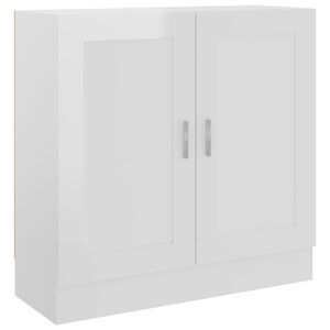 vidaXL B&uuml;cherschrank Hochglanz-Wei&szlig; 82,5x30,5x80 cm Holzwerkstoff