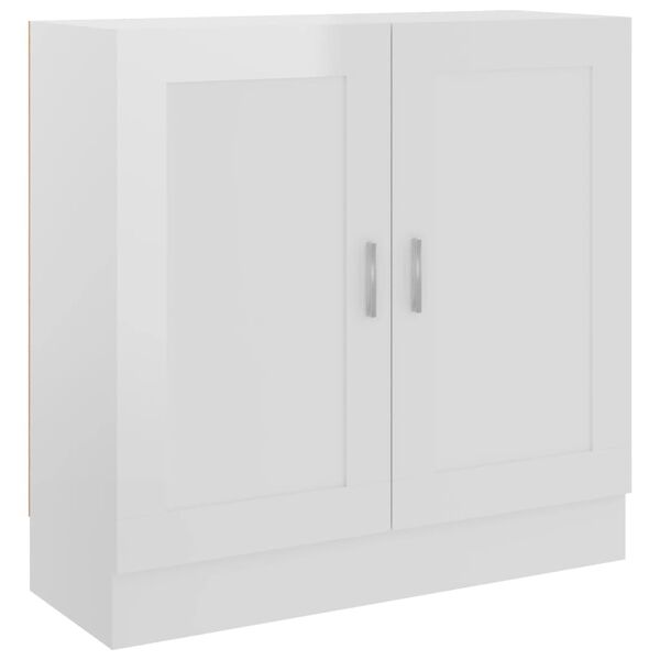 vidaXL B&uuml;cherschrank Hochglanz-Wei&szlig; 82,5x30,5x80 cm Holzwerkstoff