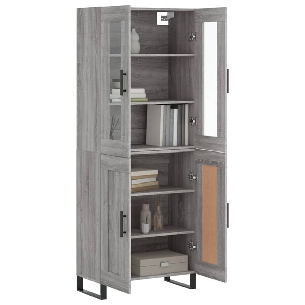 vidaXL Highboard Grau Sonoma 69,5x34x180 cm Holzwerkstoff
