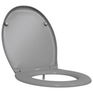 vidaXL Toilettensitz Grau 47 x 37 x 4 cm Duroplast