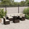 vidaXL 7-tlg. Garten-Sofagarnitur mit Kissen Braun Poly Rattan