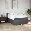 vidaXL Boxspringbett mit Matratze Dunkelgrau 160x200 cm Stoff