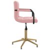 vidaXL Esszimmerst&uuml;hle 2 Stk. Drehbar Rosa Samt